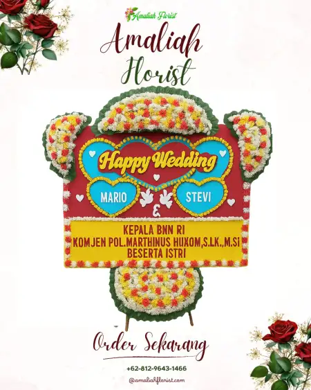 Papan Bunga Pernikahan Sajad